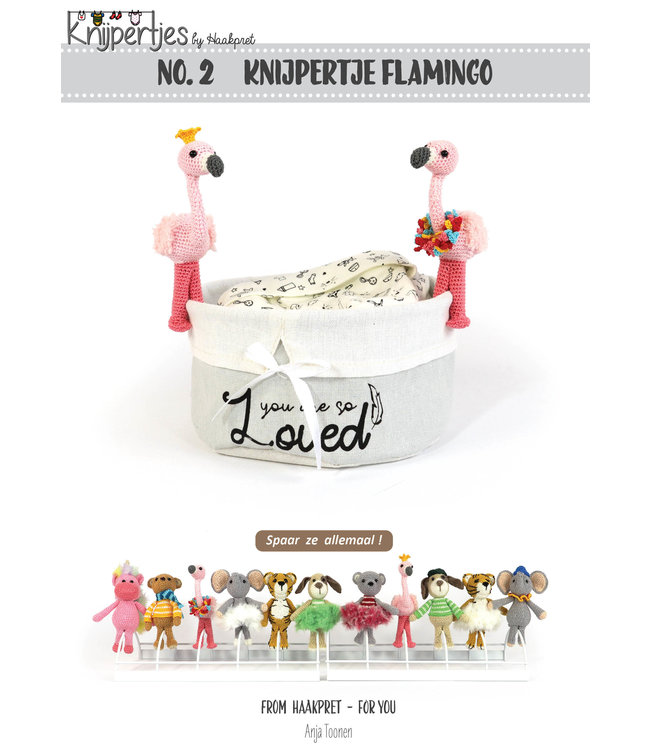 Haakpret Nr. 2 Knijpertje Flamingo - description du crochet néerlandais A5