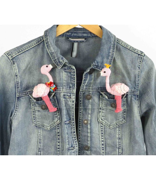 Haakpret Nr. 2 Knijpertje Flamingo - description du crochet néerlandais A5