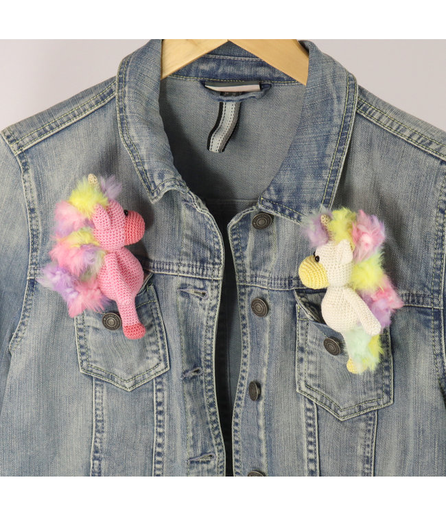 Haakpret Nr. 5 Knijpertje Eenhoorn - description du crochet néerlandais A5