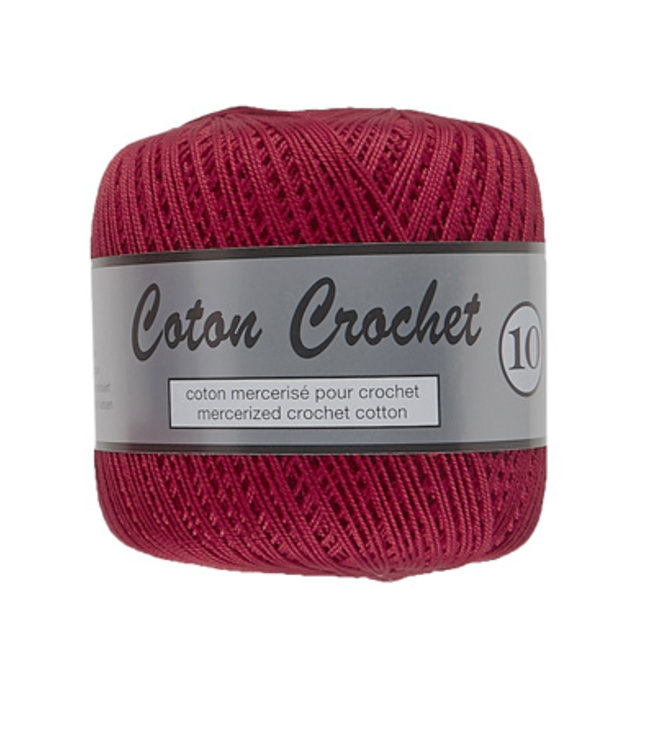 Lammy Yarns Coton Crochet no 10 - 50g - 042 donkerrood