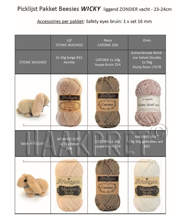 Haakpret Konijn Wicky - Merino Soft