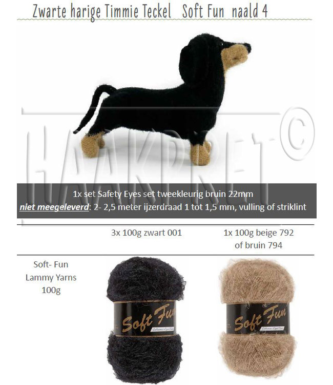 Haakpret Timmie Teckel werkbeschrijving A5 - Niederländisch