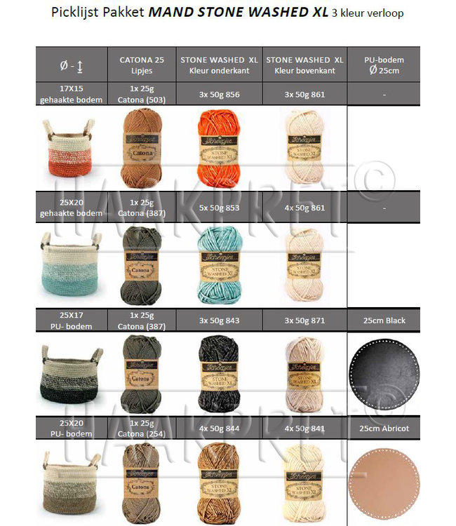 Haakpret Pakket mand / overpot 25 x 17 cm - PU bodem