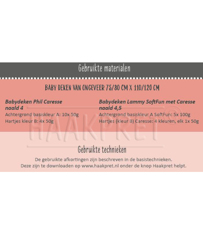 Haakpret Muster Babydecke mit Herzen (Niederländisch)