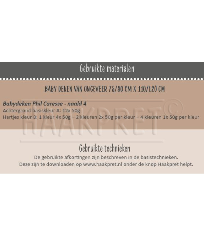 Haakpret Pattern baby blanket with small heart (Dutch)