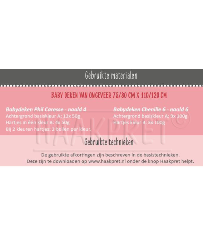 Haakpret Pattern baby blanket with big heart (Dutch)