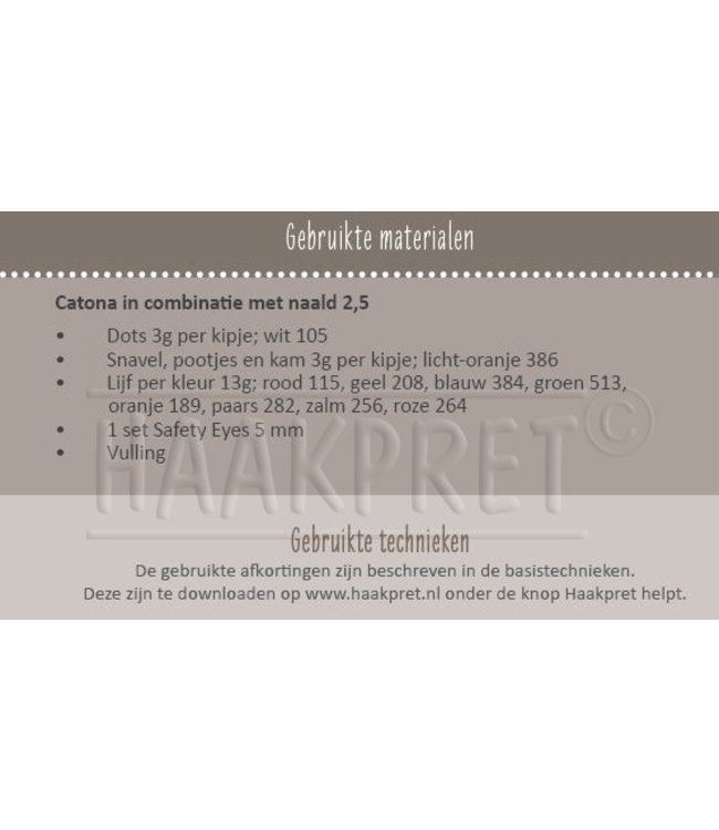 Haakpret Spikkelkipjes haken A5 - Nederlands