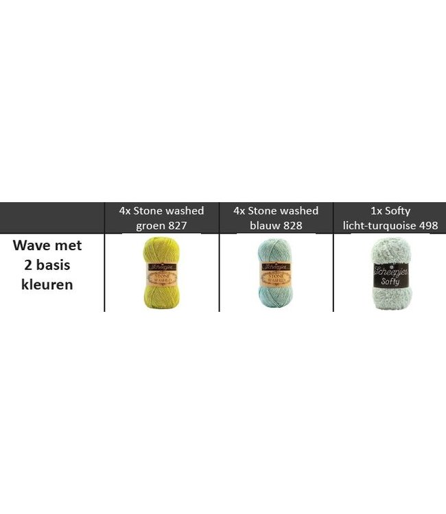 Haakpret Kussenhoes wave met 2 kleuren basis A5 (NL)