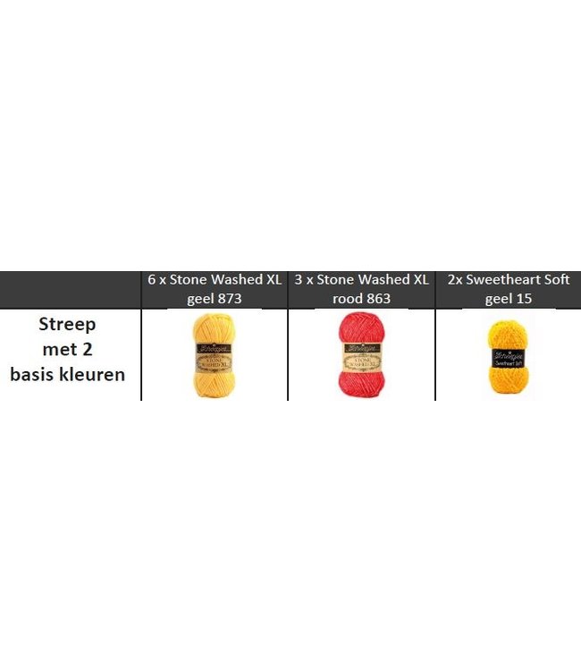 Haakpret Kussenhoes streep met 2 kleuren basis A5 (NL)