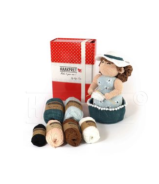 Haakpret Yarn package Crea Bea summer petrol/blue including design (Dutch)