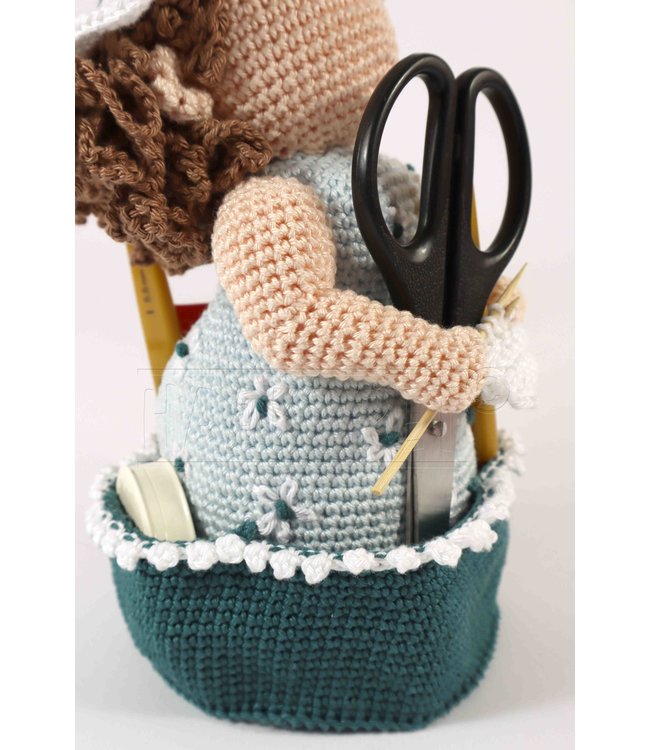 Haakpret Yarn package Crea Bea summer petrol/blue including design (Dutch)