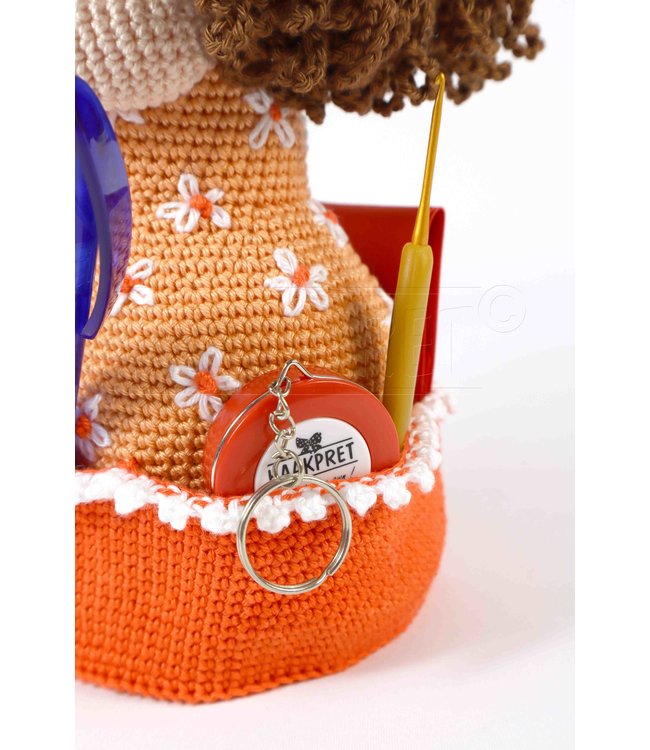 Haakpret Yarn package Crea Bea summer orange including design (Dutch)