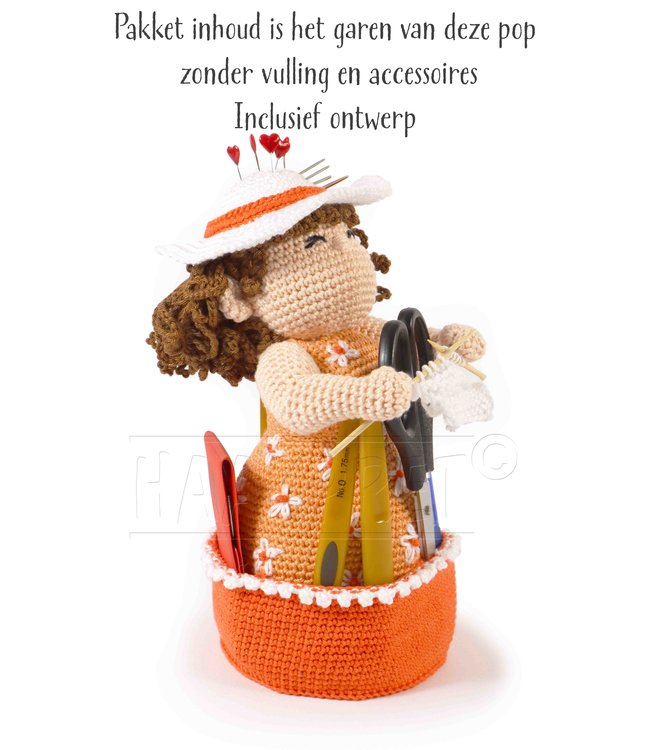 Haakpret Yarn package Crea Bea summer orange including design (Dutch)