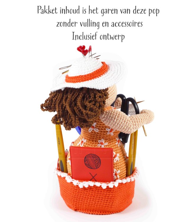 Haakpret Yarn package Crea Bea summer orange including design (Dutch)