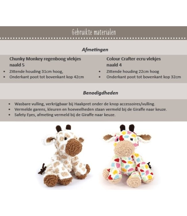Haakpret Girall Giraffe Design A5 (Dutch)   - Anja Toonen