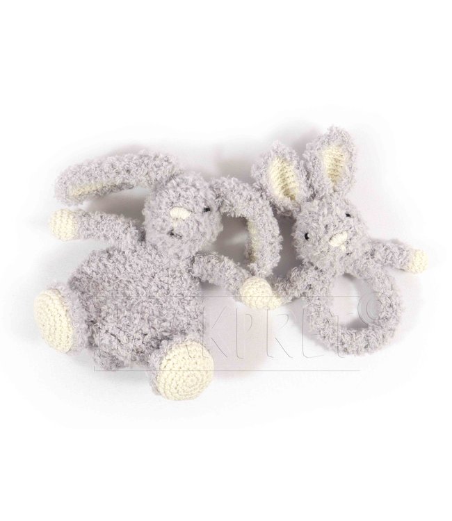 Haakpret Babyknuffel en rammelaar  - Konijn A5 werkbeschrijving - Anja Toonen