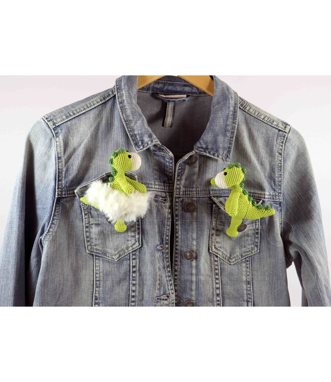 Haakpret Nr. 9 Knijpertje Dino - werkbeschrijving A5 - Nederlands