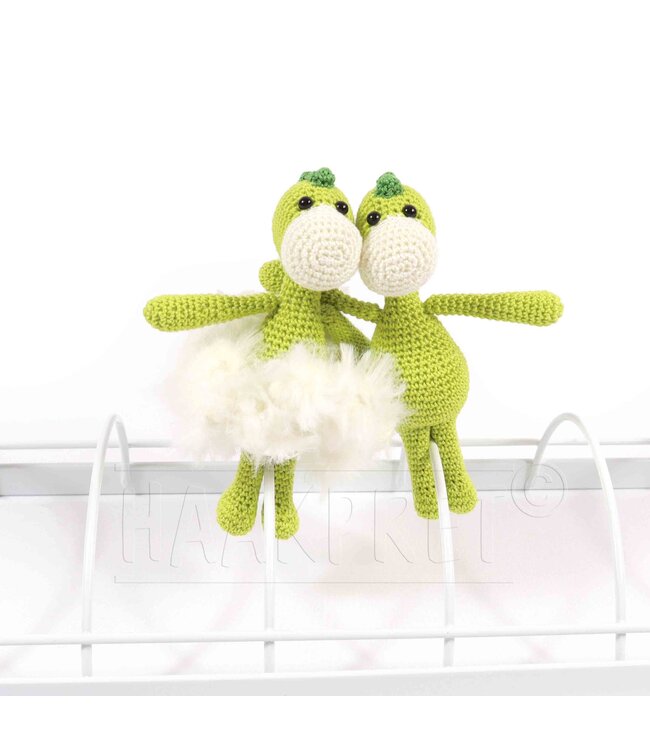 Haakpret Nr. 9 Knijpertje Dinosaure - description du crochet néerlandais A5