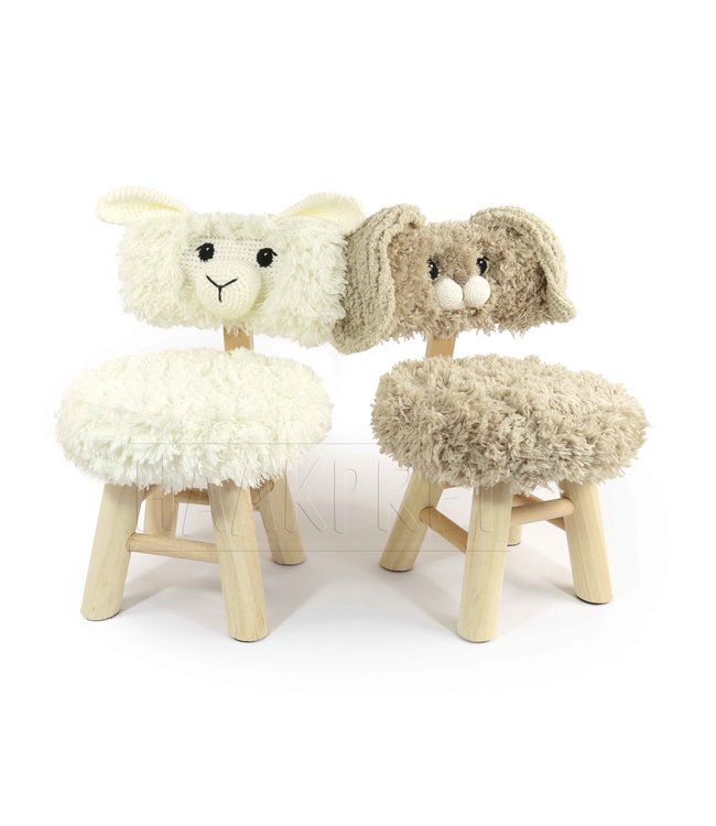 Haakpret Peuterstoel schaap en konijn  - A5 Häkelanleitung(Niederländisch) - Anja Toonen