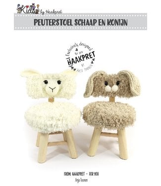 Haakpret Peuterstoel schaap en konijn - A5 werkbeschrijving - Anja Toonen