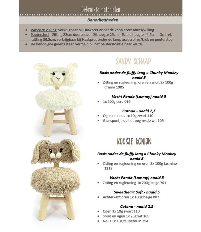 Haakpret Yarn package peuterstoel Schaap - including design (Dutch only)