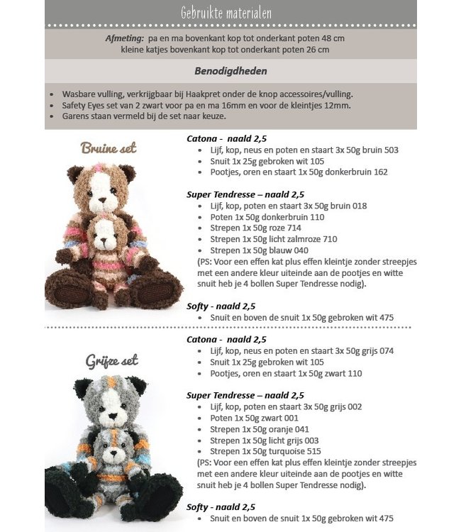 Haakpret Familie Kat -  Design A5 (Dutch)   - Anja Toonen