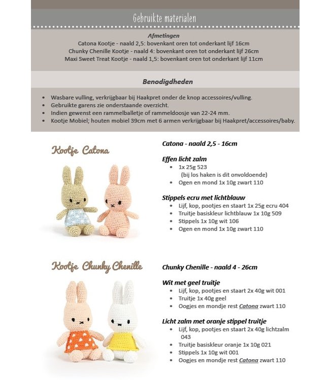 Haakpret Kootje Knuffel en mobiel  -  A5 werkbeschrijving - Anja Toonen