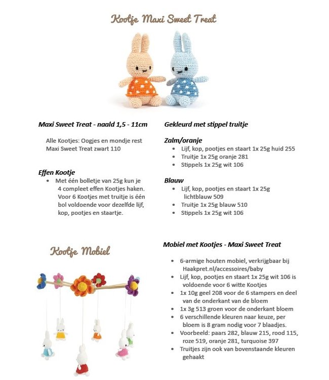 Haakpret Kootje Knuffel en mobiel - Häkelanleitung A5 (Niederländisch)  - Anja Toonen