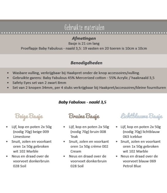 Haakpret Bear Bas avec pieds articulés - A5 (Néerlandais)   - Anja Toonen