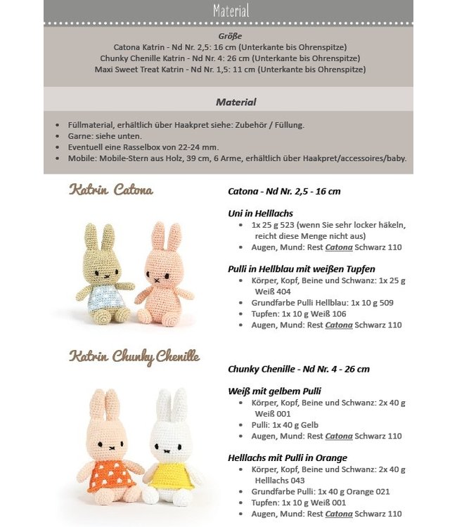 Haakpret Kuschelhase und Mobile - A5 (Allemand)   - Anja Toonen