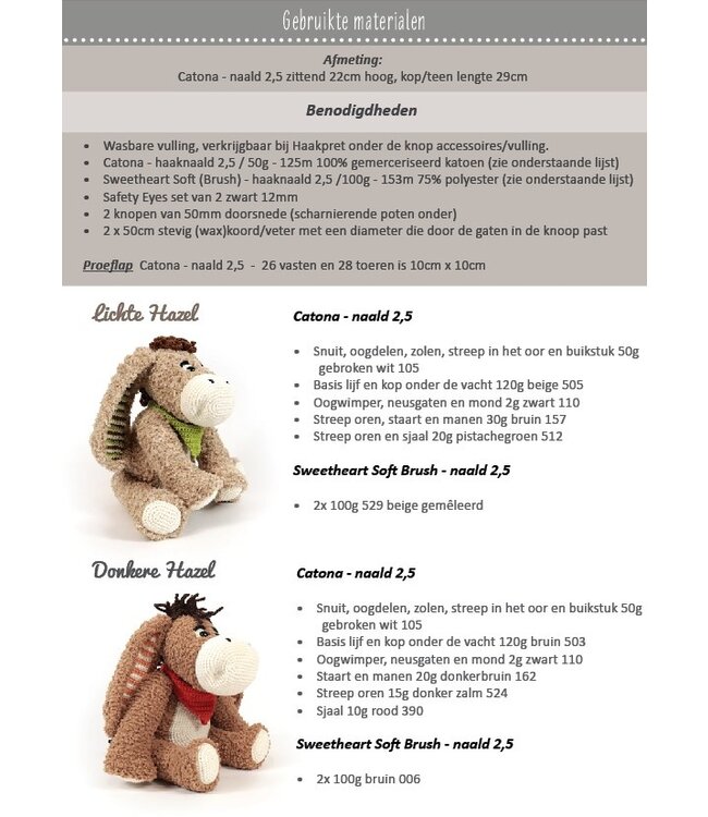 Haakpret Ezel Hazel  -  A5 werkbeschrijving - Anja Toonen