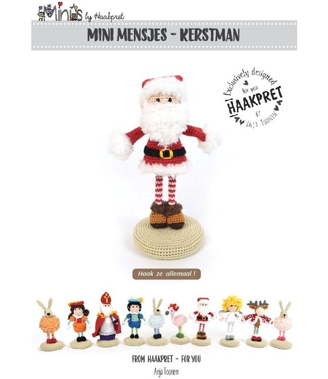 Haakpret Mini mensje Kerstman - Häkelanleitung A5 (Niederländisch)  - Anja Toonen