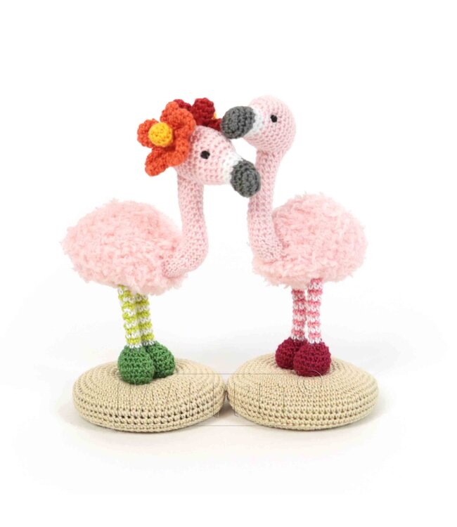 Haakpret Mini beesies Flamingo -  A5 werkbeschrijving - Anja Toonen