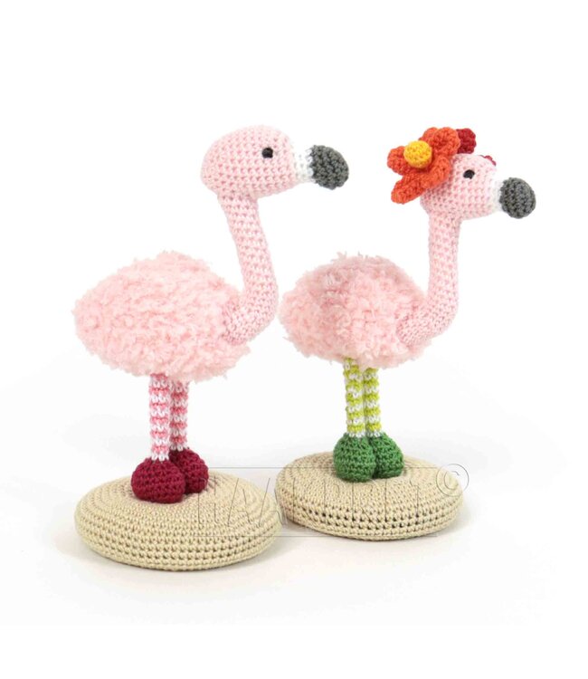 Haakpret Mini beesies Flamingo -  Design A5 (Dutch)   - Anja Toonen