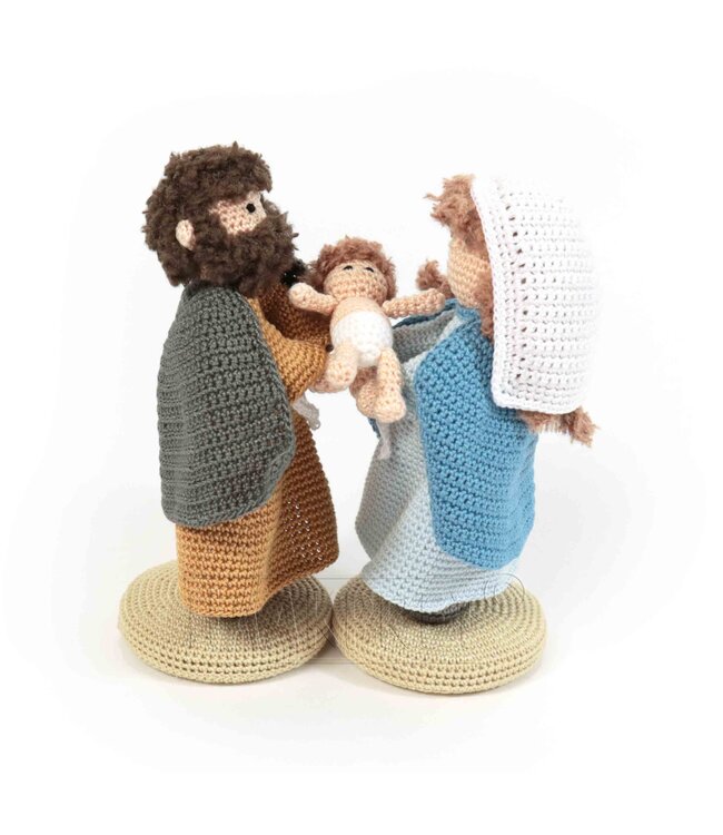 Haakpret Mini mensjes Maria Jozef Jezus en de kribbe -  A5 werkbeschrijving - Anja Toonen