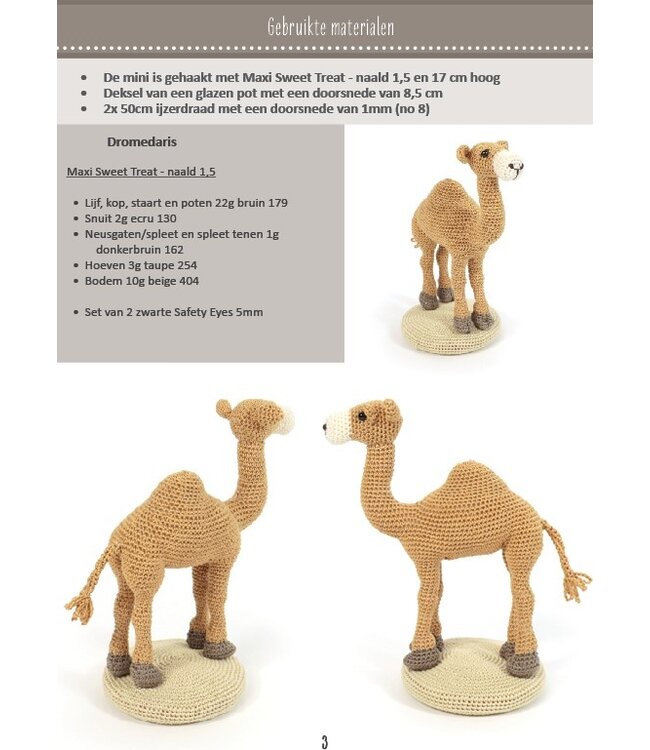 Haakpret Mini beesies Dromedaris -  A5 werkbeschrijving - Anja Toonen