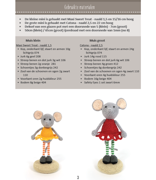 Haakpret Mini beesies Muis-  A5 werkbeschrijving - Anja Toonen
