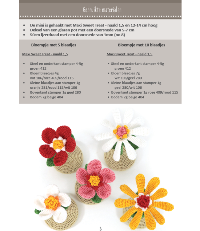 Haakpret Mini Bloempjes -  A5 werkbeschrijving - Anja Toonen