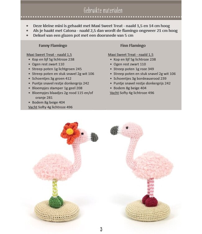 Haakpret Mini beesies Flamingo - A5 (Néerlandais)   - Anja Toonen