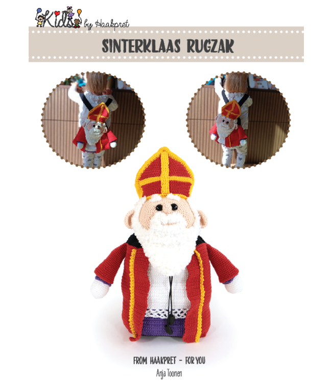 Haakpret Sinterklaas Rugzak  - Häkelanleitung A5 (Niederländisch)  - Anja Toonen
