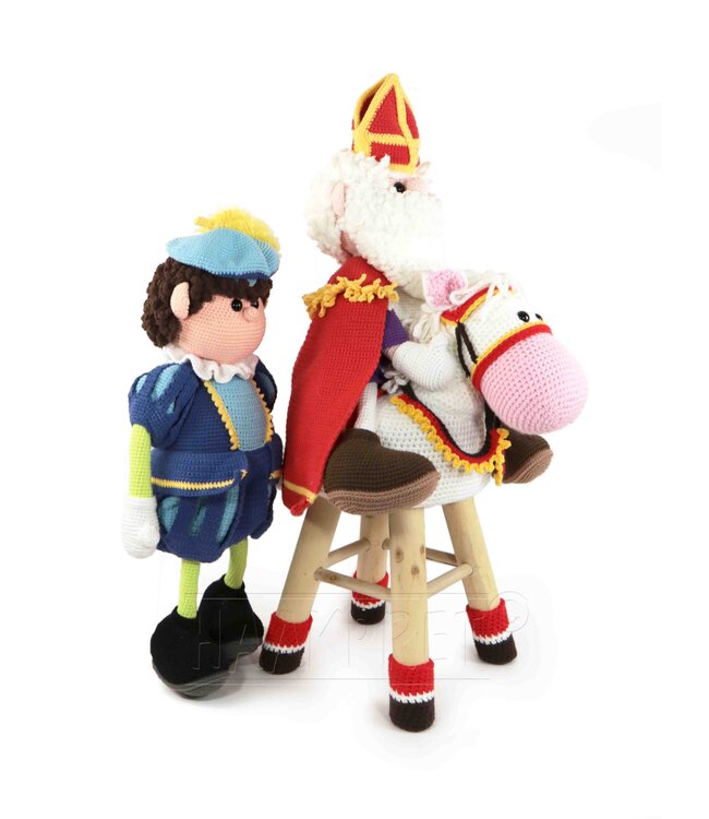 Haakpret Paard van Sinterklaas kruk  - Häkelanleitung A5 (Niederländisch)  - Anja Toonen