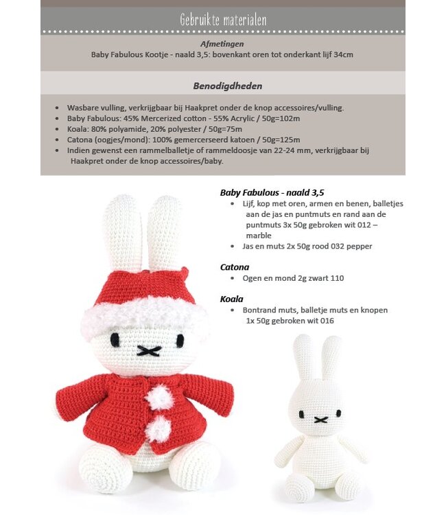 Haakpret Kootje knuffel Kerst - A5  werkbeschrijving - Anja Toonen