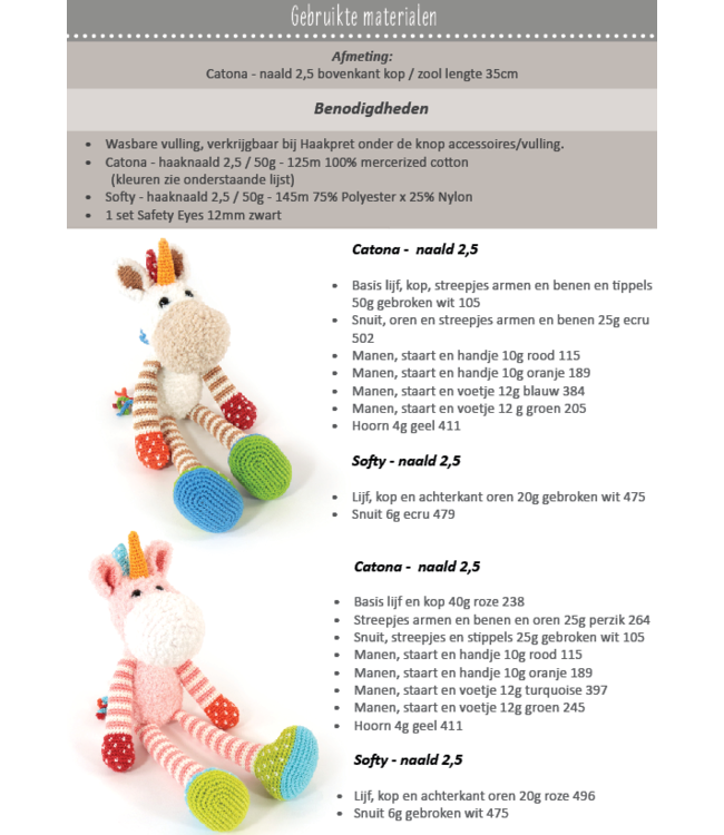 Haakpret Knuf Eenhoorn -  Design A5 (Dutch)   - Anja Toonen