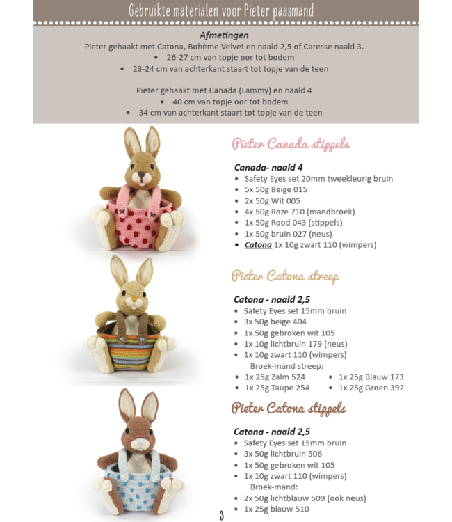 Haakpret Pieter Paasmandje werkbeschrijving A5 - Nederlands