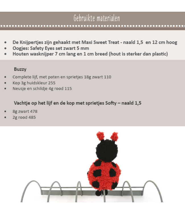 Haakpret Nr. 15 Knijpertje Ladybug - Dutch crochet description A5
