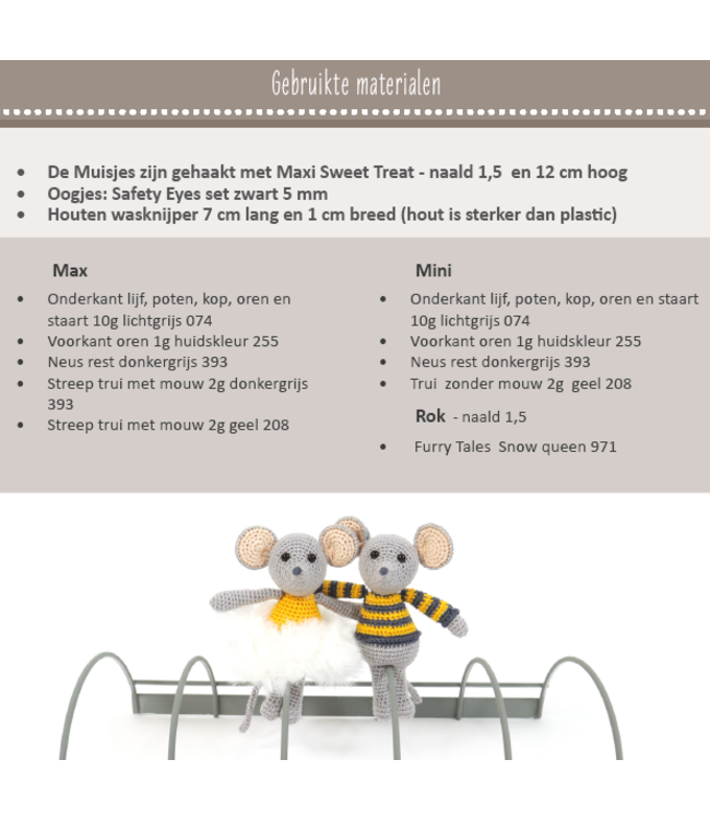 Haakpret Nr. 12 Knijpertje Maus - Niederländische Häkelanleitung A5