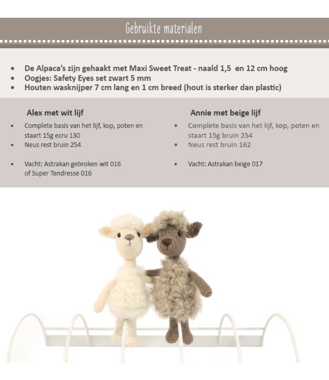 Haakpret Nr. 10 Knijpertje Alpaga - description du crochet néerlandais A5