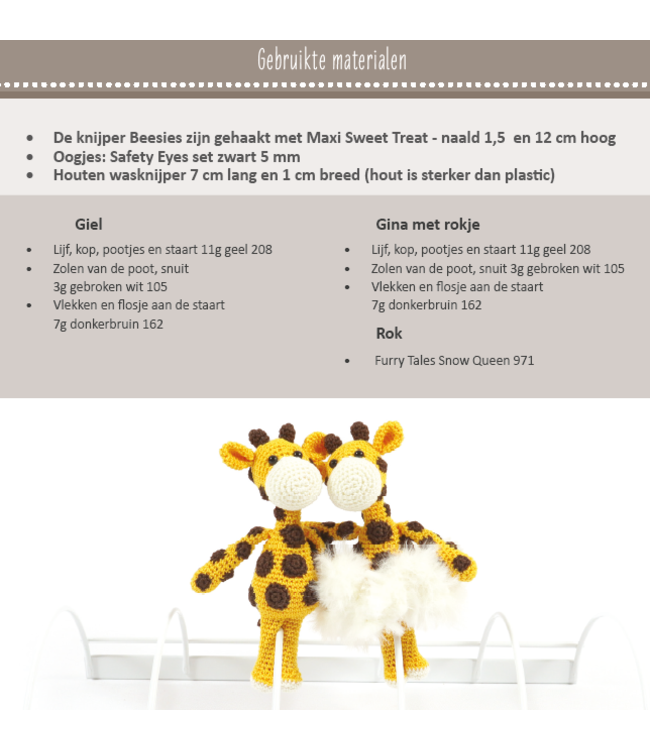 Haakpret Nr. 8 Knijpertje Giraffe - Dutch crochet description A5