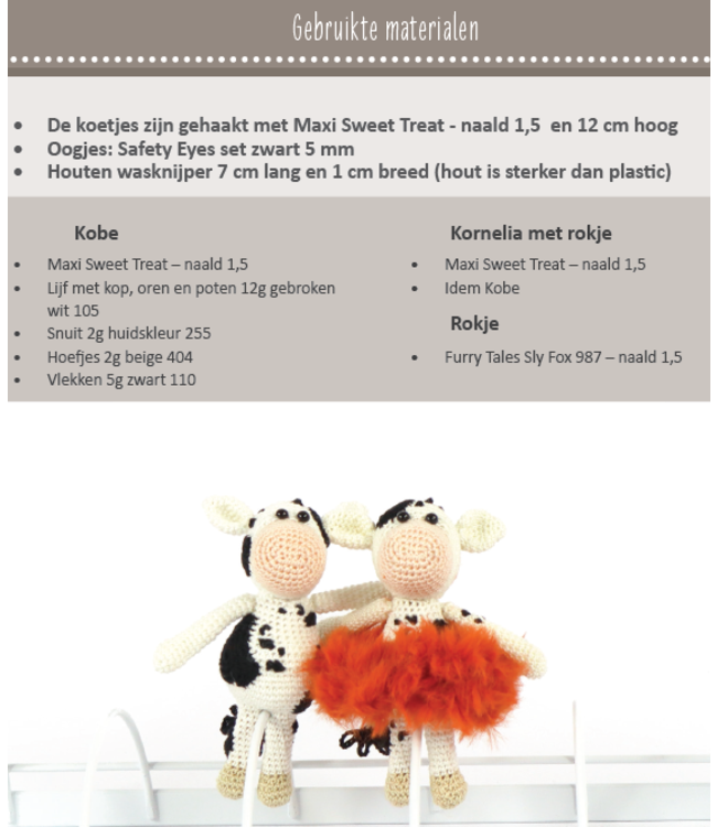 Haakpret Nr. 6 Knijpertje Koe - werkbeschrijving A5 - Nederlands