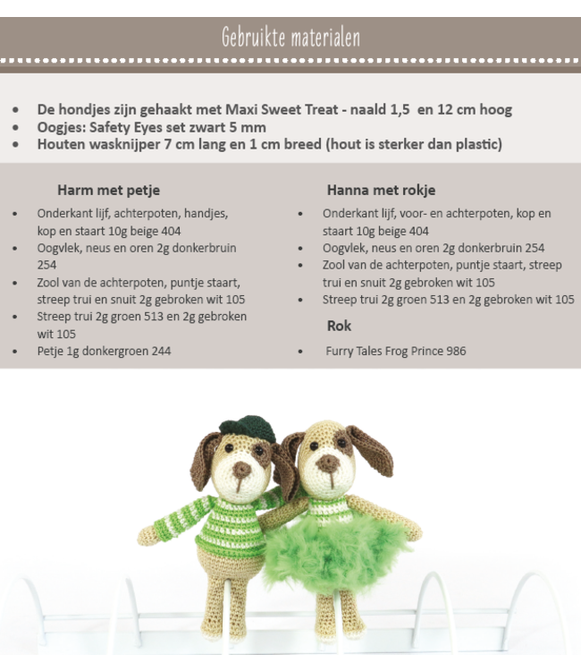 Haakpret Nr. 4 Knijpertje Hond - Dutch crochet description A5